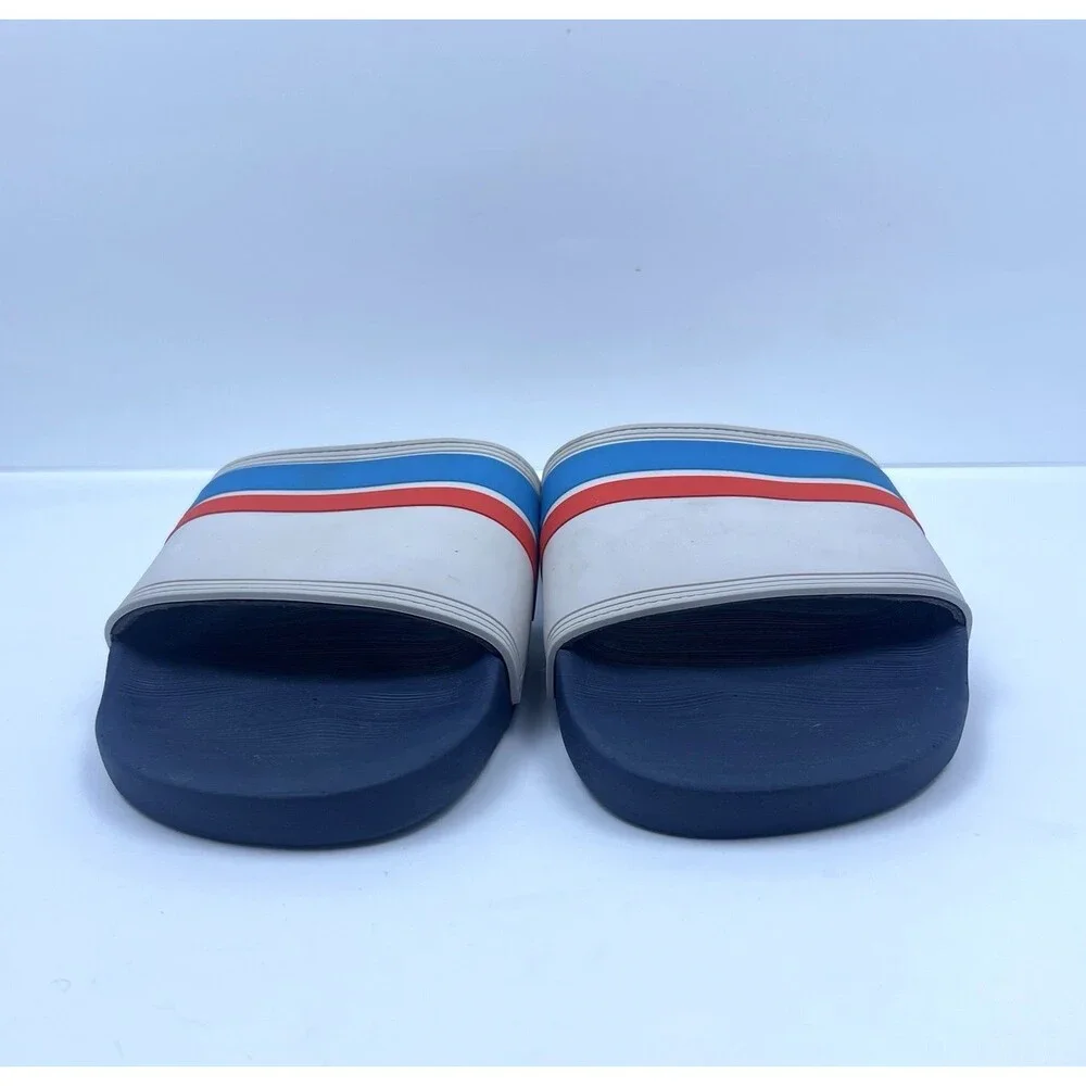 Quiksilver Men's Slide Sandals Blue Red Grey Hydrobound Recovery Size 10/11
